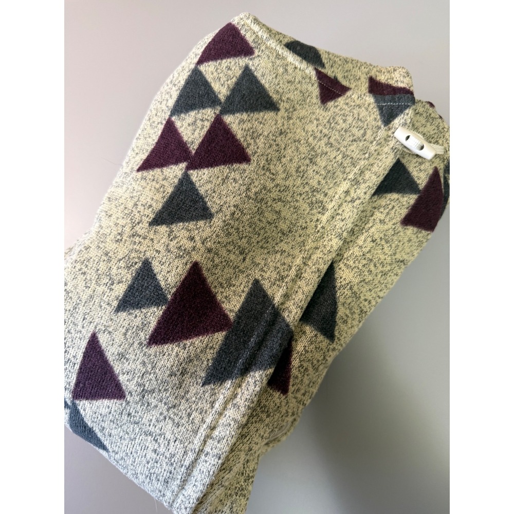 The North Face Crescent Hooded Wrap Fleece Pullover Geometric Triangle Print L
